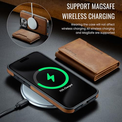K2 2 in 1 Detachable Magnetic Phone Cases Compatible with iPhone 16 Pro Max Case with Card Holder RFID Blocking, Compatible with Magsafe Wallet, Leather 6.9'' (Brown, iPhone 14 Pro Max) - color: Brown, size: iPhone 14 Pro Max