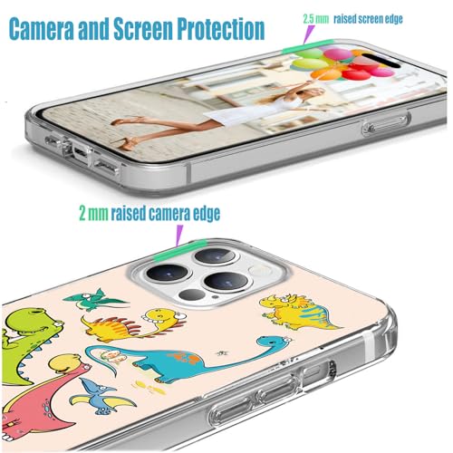 for iPhone 14 Pro Max Case for Women Girl Men, Full Protective Shockproof Slim Soft TPU Clear Phone Cover Cases Design for iPhone 14 ProMax,Cute Cartoon Animal Funny Dino Dinosaur - color: Funny Dino Dinosaur