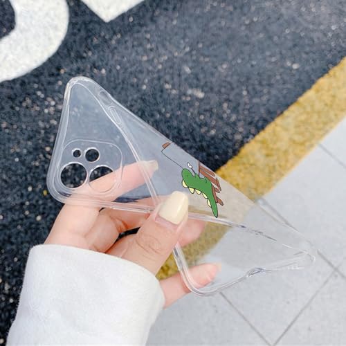Guppy for iPhone 17 Pro Max Funny Draw Dinosaur Case Cute Animals Embossed Pattern Flexible Soft TPU Rubber Slim Lightweight Cover Shock Absorption Protective Bumper Clear