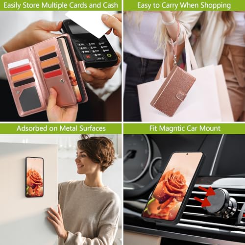 Varikke for Samsung Galaxy S26 Wallet Case Magnetic Detachable, Rose Gold - color: Rose Gold, size: Galaxy S26 6.3"