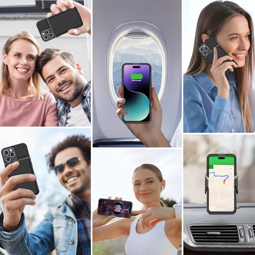 BOPPS Battery Case for iPhone 16 Pro Max 【2026 New】 Ultra-Slim 8500mAh Portable Portable Protective Charger Case Support Carplay Compatible with iPhone 16 Pro Max Charging case,Black