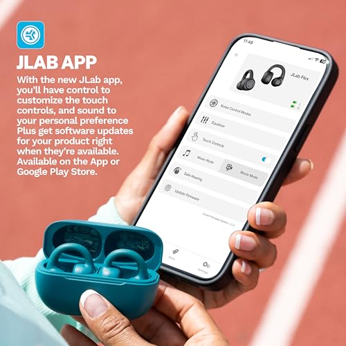 JLab, Flex, Open Ear Earbuds, Clip On True Wireless Bluetooth Earbuds, Teal - color: Teal