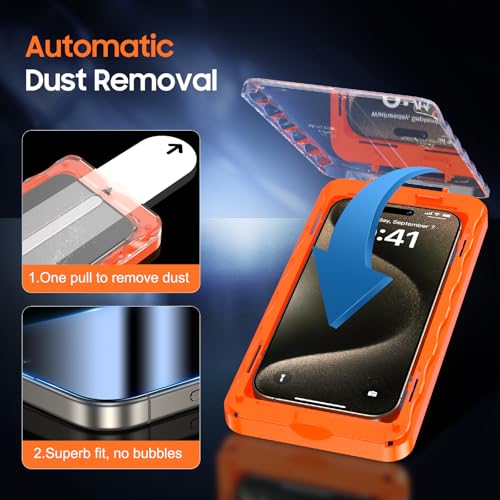 UniqueMe 360° Privacy Screen Protector for iPhone 15 Pro Max - 6.7 inch - size: 15 Pro Max 6.7 inch