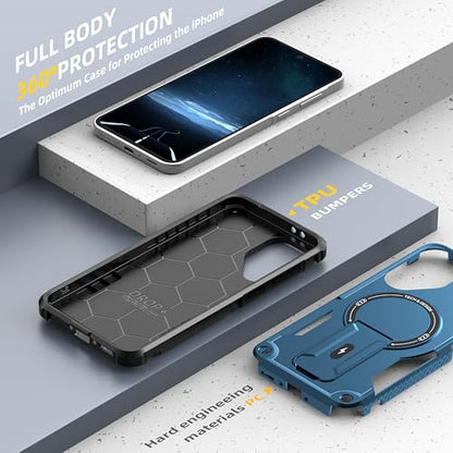 for Galaxy A37/A36-5G Case Military-Grade Dropproof Phone/Invisible Kickstand with MagSafe/HD Screen Protector, Protective Magnetic Phone Cover for Samsung Galaxy A37 4G/5G&A36 5G (Blue) - color: Blue