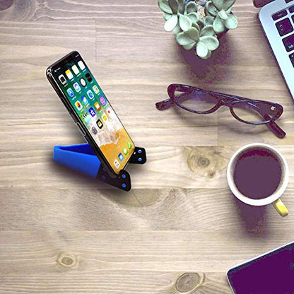 Kemoxan 10 Pack Foldable Small Phone Stand for Desk, Pocket Portable Kickstand, Colourful Cell Phone Travel Mount Compatible with Universal iPhone IPads Android - color: A-10 pack
