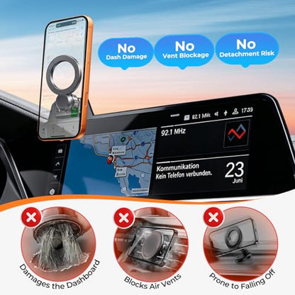 Car Phone Holder for BMW X5 2019-2023 & X6 2020-2023 & X7 2019-2022 (Only for 12.3-Inch Screen) 360° Rotation Magnetic Cell Phone Mount, Compatible with Magsafe, Does Not Affect Air Vent - size: Fit for 19-23 X5 & 20-23 X6 & 19-22 X7, 12.3-Inch