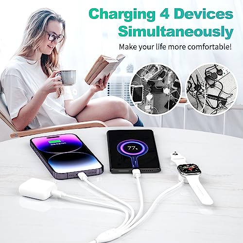 4 in 2 Apple Watch Charger, USB C Apple Charger Cable for iPhone 17, Magnetic Charging Cord for iWatch Series SE/8/7/6/5/4/3/2 - Wireless Travel i-Watch Charger AirPods&iPad-6FT - style: i/i/c/w