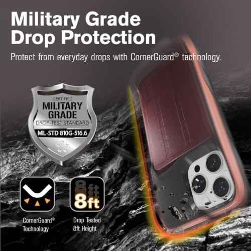 VENA vCommuteX for iPhone 16 Pro Max Wallet Case, Red - color: MagSafe Compatible - Red, size: iPhone 16 Pro Max