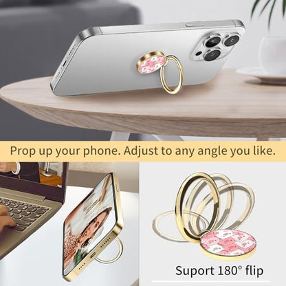 Cell Phone Ring Holder, Cute Phone Ring Grip Stand, 360°Rotation Funny Metal Kickstand Finger Grip Cute Pink Pigs - color: Cute Pink Pigs