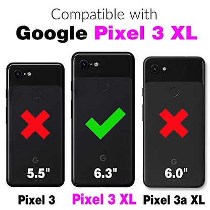Phone Case for Google Pixel 3 XL with Tempered Glass Screen Protector Cover Film and Cell Accessories Rugged Hard Slim Heavy Duty Full Body Teens Pixel3XL Pixel3 LX Pixle 3XL Women Men Cases Blue - color: Blue