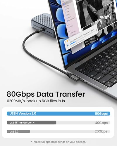 Silkland 80Gbps Right Angle USB 4 Cable for Thunderbolt 5 Cable 240W 10FT - size: 10FT
