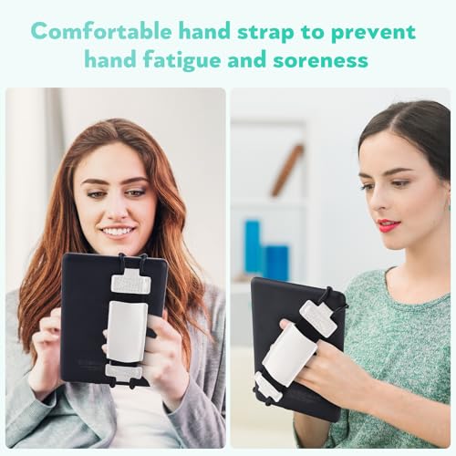 Secure Hand Strap for Kindle and Tablet - High Elasticity Finger Grip Holder Accessories for 6-8 Inches E-Book Tablet. - color: White