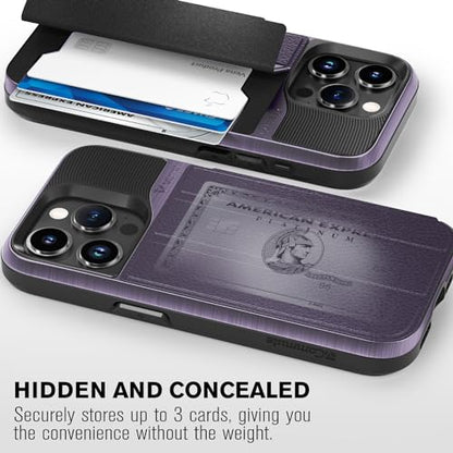 VENA vCommute for iPhone 15 Pro Max Wallet Case, Purple | Military-Grade Drop Protection, Premium Leather Magnetic Flap Cover, Hidden Card Holder, RFID Blocking, Multi-Angle Kickstand - color: Classic - Purple, size: iPhone 15 Pro Max