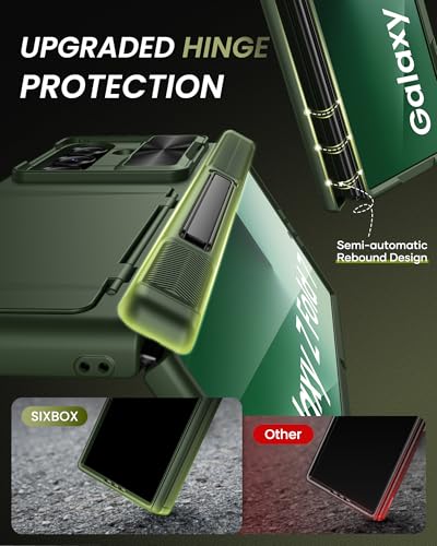 for Samsung Galaxy Z Fold 7 Case, Stand & Hinge Protection, Green - color: Green-Z