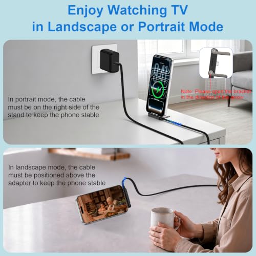 Invisible Holder USB C to USB C Cable 240W Phone Charger with Stand, 5FT