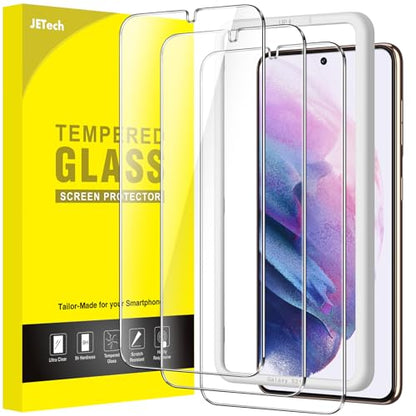 JETech Screen Protector for Samsung Galaxy S21, 3-Pack | 9H Tempered Glass, HD Clear, Anti-Scratch Protection, Easy Installation Tool - size: Galaxy S21