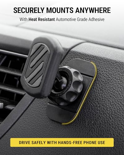 Scosche MAGDMB MagicMount Magnetic Phone Mount for Car, Dashboard Cell Phone Holder with 360° Adjustable Magnet Head, Universal Phone Stand for Car Compatible with iPhone, Samsung, and All Devices - size: 1 Pack, style: Dash