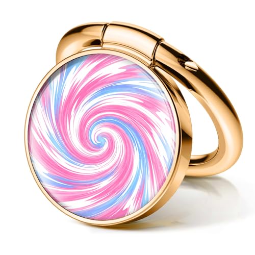 Cell Phone Ring Holder, Cute Phone Ring Grip Stand, 360°Rotation Funny Metal Kickstand Finger Grip Colorful Curve - color: Colorful Curve