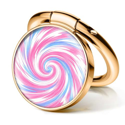 Cell Phone Ring Holder, Cute Phone Ring Grip Stand, 360°Rotation Funny Metal Kickstand Finger Grip Colorful Curve - color: Colorful Curve