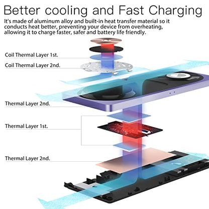 PETINO Mag-Safe Charger Stand, 3-in-1 Magnetic Wireless Charging Station for Apple Devices, iPhone 15/14/13/12 Series, Apple Watch, AirPods Pro (Purple) - color: Purple