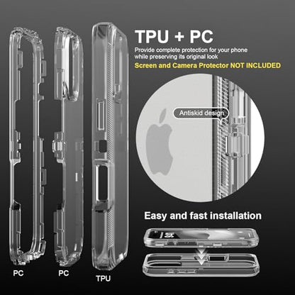 Follaroma for iPhone 17 Case, Heavy Duty Shockproof Protection Phone Cases, Anti-Drop, Dual Layer Transparent Protective Cover Compatible with iPhone 17, 6.3 inch, Crystal Clear - color: Clear, size: iPhone 17 6.3‘’