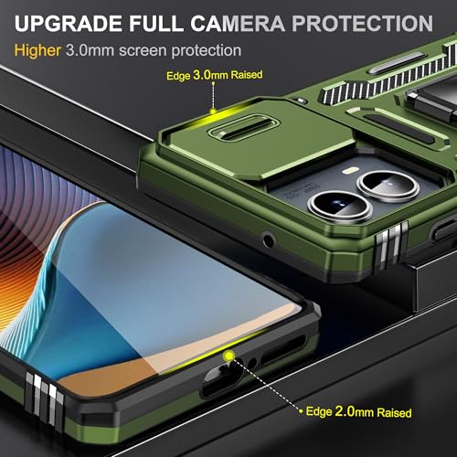 for Moto Edge 2024 Case, Hybrid Soft TPU Hard PC Rugged Cover, Olive Green - color: ZS Olive Green, size: Moto Edge 5G (2024)