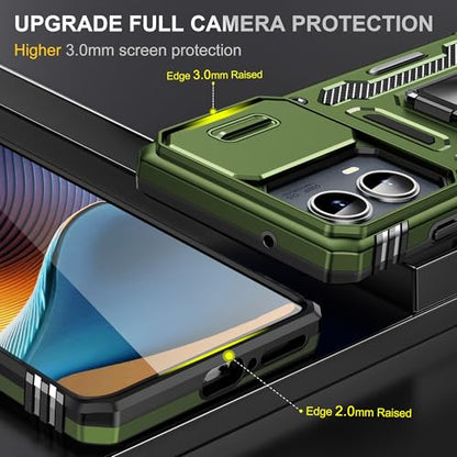 for Moto Edge 2024 Case, Hybrid Soft TPU Hard PC Rugged Cover, Olive Green - color: ZS Olive Green, size: Moto Edge 5G (2024)