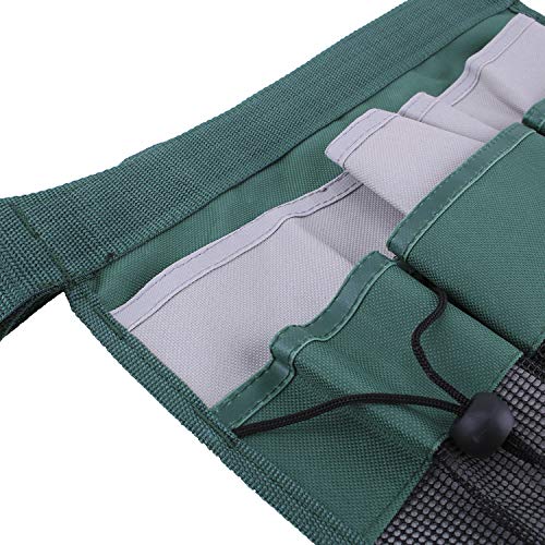 Gardening Tool Waist Bag Belt Heavy Duty Oxford Tool Apron with 7 Pockets of Different Sizes and Depth (Green) - color: Green
