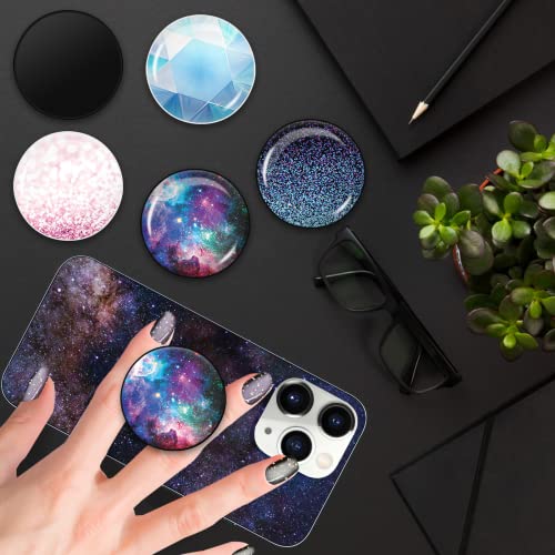 Cell Phone Stand Foldable Expanding Phone Sockets Finger Grip Holder for Smartphone and Tablets - Nebula Galaxy - color: Starry Sky
