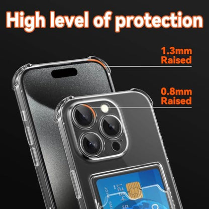 Design for iPhone 16 Case with Card Holder, Wallet Case Clear Slim Soft Protective Cover Shockproof Anti-Scratch Phone Card Case for iPhone 16 - size: iPhone 16