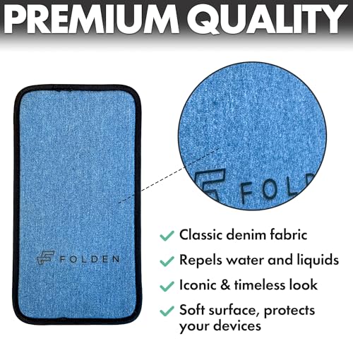 Flight Flap Airplane Phone Holder - Foldable Phone Stand for Plane Travel - color: Denim, size: Large