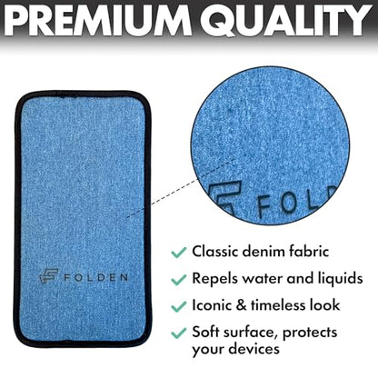 Flight Flap Airplane Phone Holder - Foldable Phone Stand for Plane Travel - color: Denim, size: Large
