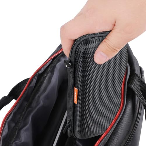 Black Small Hard Shell Zipper Case, Portable EVA Travel Storage Pouch | Universal Protective Bag for Power Bank, External Hard Drive, Charger, Cell Phone, USB Cable - color: Black