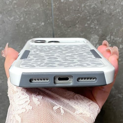 Magnetic Cute Case for iPhone 17 Pro, White Leopard Cheetah | Compatible with Magsafe, Heavy Duty Tough Rugged Full body Protection Shockproof Protective Phone Case for Women Girls - color: Magnetic-iPhone 17 Pro