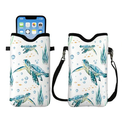 Cell Phone Sleeve Pouch with Adjustable Strap - Sea Turtle - color: Turtle
