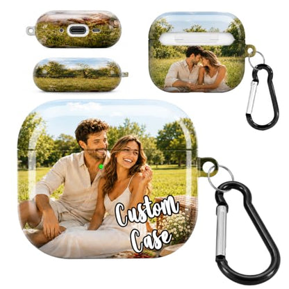Personalized Photo Case for AirPods 3rd Gen (2021), Custom Picture Name Text Glossy Hard PC Protective Cover for Air Pods 3, Full-Wrap Shockproof Shell with Keychain, Cleaning Pen, Wireless Charging - size: AirPods 3