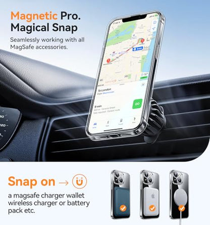 CANSHN Magnetic Compatible with iPhone 13 Case, Upgraded [Full Camera Protection] [Compatible with Magsafe] Non-Yellowing Shockproof Protective Bumper Phone Case 6.1 inch - Clear - color: Clear, size: iPhone 13 (6.1 Inch, 2 Lens)