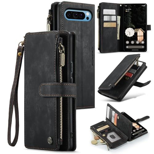 Google Pixel 10 Pro XL 5G Wallet Case with Card Holder,Black - color: Black, size: Pixel 10 Pro XL 6.8 Inch