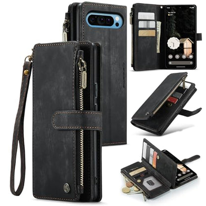 Google Pixel 10 Pro XL 5G Wallet Case with Card Holder,Black - color: Black, size: Pixel 10 Pro XL 6.8 Inch