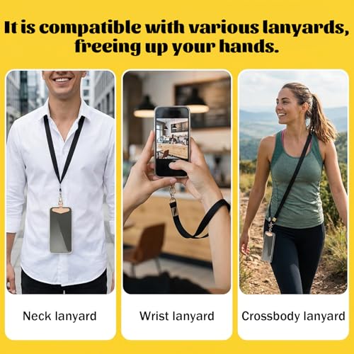 Xthrotsenk Rotatable Metal Lanyard Patch Cell Phone Lanyard Tab Phone Tether Tab Stainless Steel Phone-Lanyard-Tether-Tabs for All Full Cellphone Cases (3 Styles)