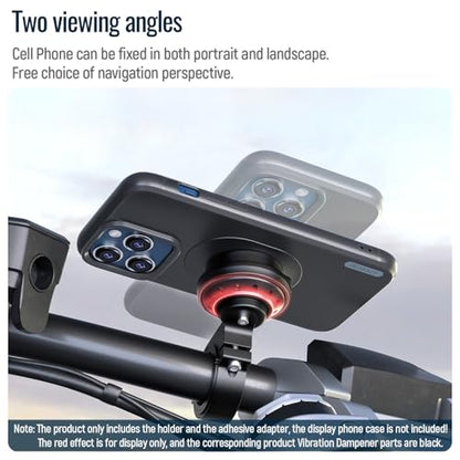 Motorcycle Phone Mount,Bike Cell Phone Holder with Vibration Dampener module,Out Front Bicycle Handlebar Mount for Mountain Road EBike,Scooter,Moto,MTB,Quick Release Attach/Detach【Series C - 2nd Gen】 - color: 【Vibration Dampener】Handlebar Mount -Black