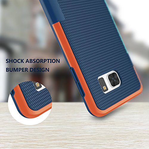 Jeylly Galaxy S7 Case, [3 Color] Slim Hybrid Impact Rugged Soft TPU & Hard PC Bumper Shockproof Protective Anti-Slip Case Cover Shell for Samsung Galaxy S7 S VII G930 GS7 - Blue | [3 Color] Slim Hybrid Impact Rugged Soft TPU&Hard PC Bumper Shockproof Prot