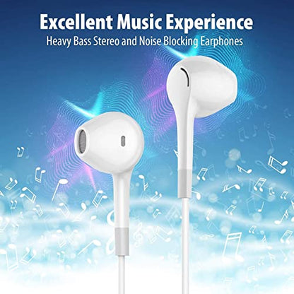 HUOMU Wired Earbuds 5-Pack with Microphone, 3.5mm Stereo Headphones