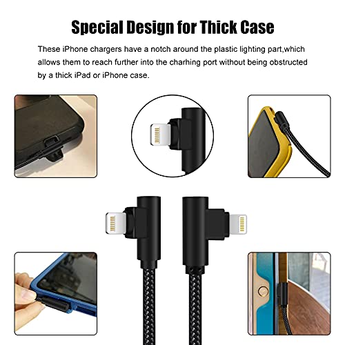 iPhone Charger 3 feet MFi Certified 90 Degree Lightning Cable 3 Pack - size: 3 FT