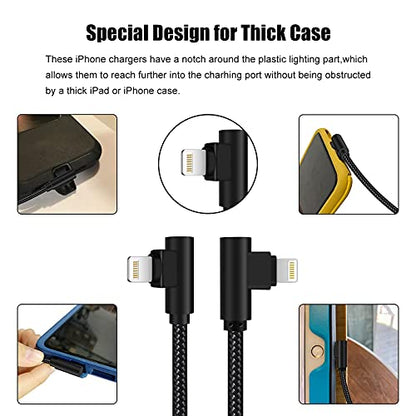 iPhone Charger 3 feet MFi Certified 90 Degree Lightning Cable 3 Pack - size: 3 FT