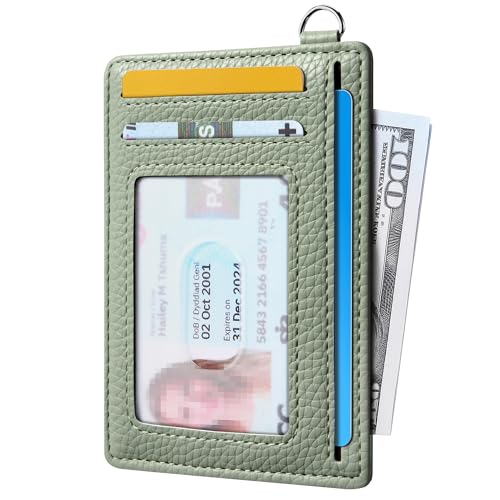 Mayski Slim Wallet, Credit Card Holder for Women, Minimalist Front Pocket RFID Blocking Card Cases, Small Wallet Women Men(Litchi Green) - color: Litchi Green