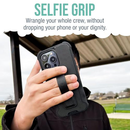 Smartish Phone Grip Loop with Kickstand, Prop Tart, Adhesive Strap, Black - color: Black Tie Affair