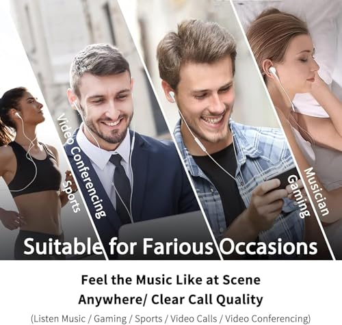 Earbuds Wired [Clear Call], [MFi Certified] 3.5mm Headphones with Microphone Volume Control HiFi Stereo Ear Buds for iPhone/iPad/Kindle/Weather Radio [6Pack]