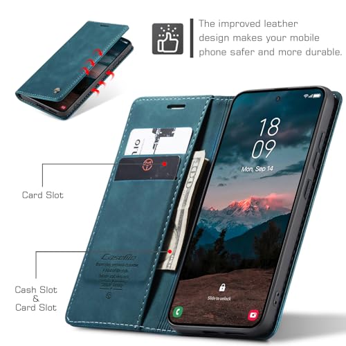 Compatible with Samsung Galaxy S26 Plus Case with Card Holder, Kickstand Protective Flip Folio Leather Wallet Case for Galaxy S26+ Plus 5G 6.7 inch (Blue) - color: Blue, size: S26 Plus 6.7 Inch