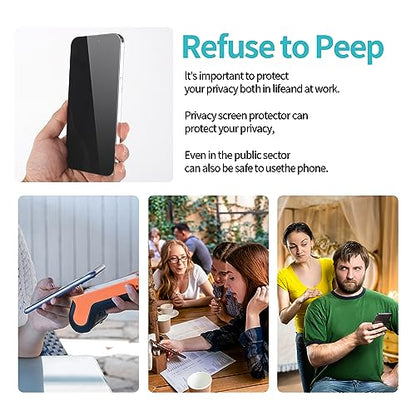 PEHAEL for iPhone 15 Pro Max Privacy Screen Protector+Camera Lens Protector